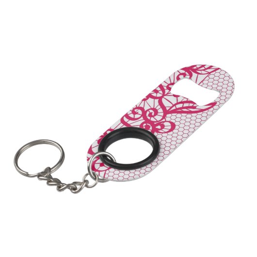 Porte-clé Décapsuleur Dentelle rouge (Devant Angle)