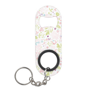 Porte-clé Décapsuleur déploiement de motif floral