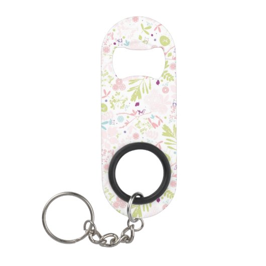 Porte-clé Décapsuleur déploiement de motif floral (Devant)