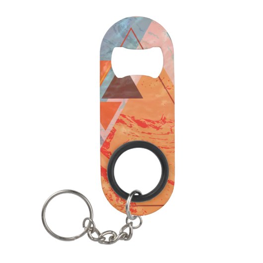 Porte-clé Décapsuleur Design triangle moderne - géométrie artistique (Devant)