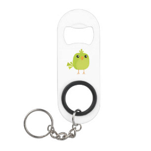 Porte-clé Décapsuleur Dessin animé d'oiseau vert
