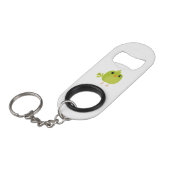 Porte-clé Décapsuleur Dessin animé d'oiseau vert (Devant Angle)