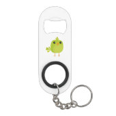 Porte-clé Décapsuleur Dessin d'oiseau vert (Dos)