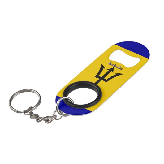 Porte-clé Décapsuleur Drapeau Barbade (Devant Angle)