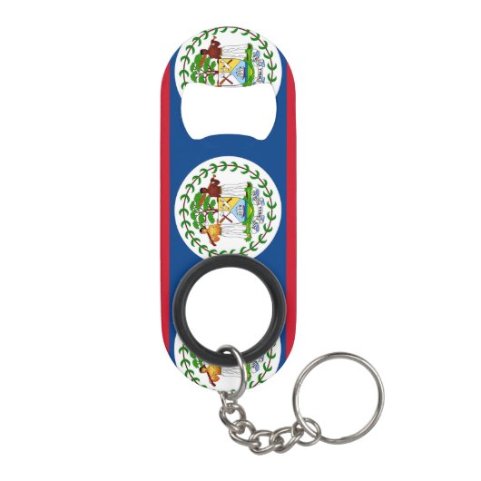 Porte-clé Décapsuleur Drapeau de Belize (Dos)