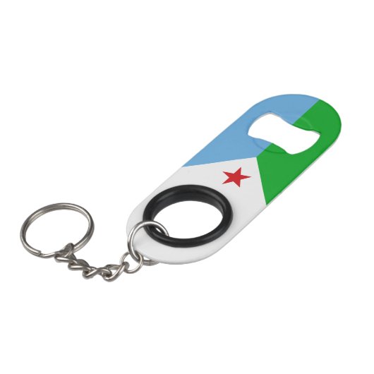 Porte-clé Décapsuleur Drapeau de Djibouti (Devant Angle)