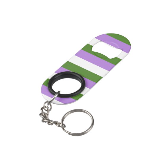 Porte-clé Décapsuleur Drapeau de fierté genderqueer (angle arrière)
