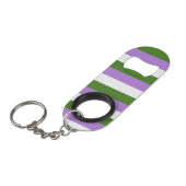 Porte-clé Décapsuleur Drapeau de fierté genderqueer (Devant Angle)