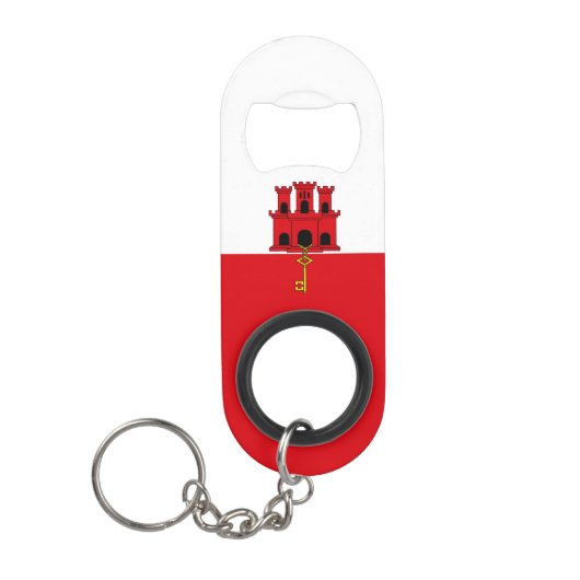 Porte-clé Décapsuleur Drapeau de Gibraltar (Devant)