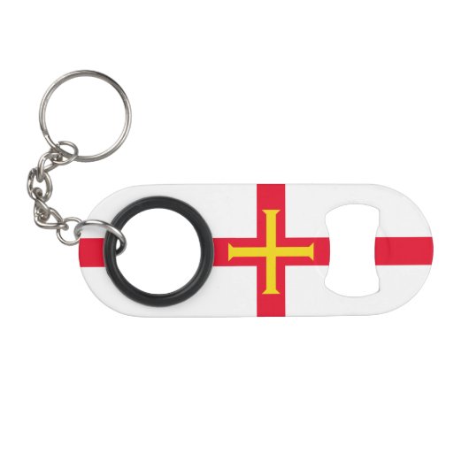 Porte-clé Décapsuleur Drapeau de Guernesey (Devant (Horizontal))