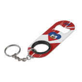 Porte-clé Décapsuleur Drapeau de haïtien du Haïti (Devant Angle)