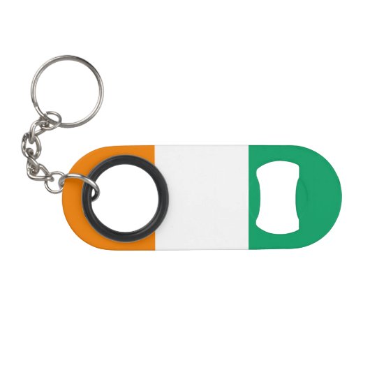 Porte-clé Décapsuleur Drapeau de la Côte d'Ivoire (Devant (Horizontal))