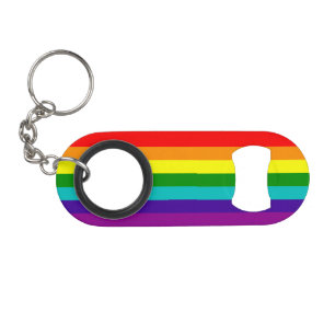 Porte-clé Décapsuleur Drapeau de la Fierté arc-en-ciel 7 bandes