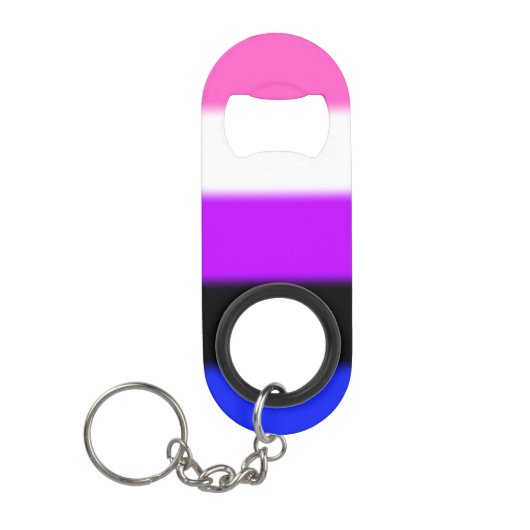 Porte-clé Décapsuleur Drapeau de la Fierté Genderfluide (Devant)