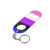 Porte-clé Décapsuleur Drapeau de la Fierté Genderfluide (angle arrière)