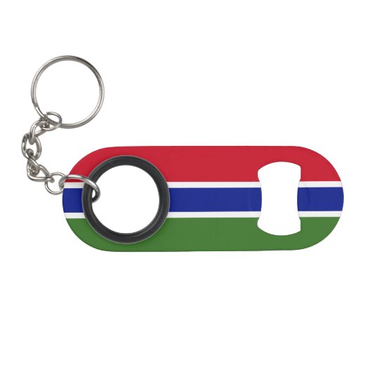 Porte-clé Décapsuleur Drapeau de la Gambie (Devant (Horizontal))