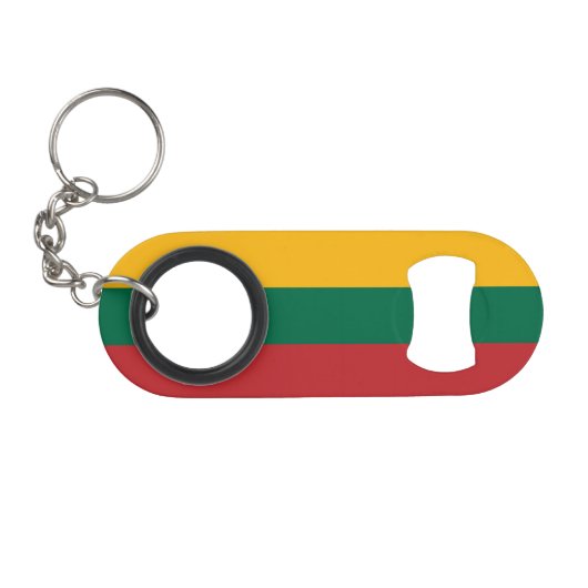 Porte-clé Décapsuleur Drapeau de la Lituanie (Devant (Horizontal))