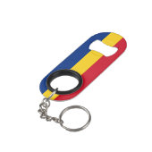 Porte-clé Décapsuleur Drapeau de la Roumanie (angle arrière)