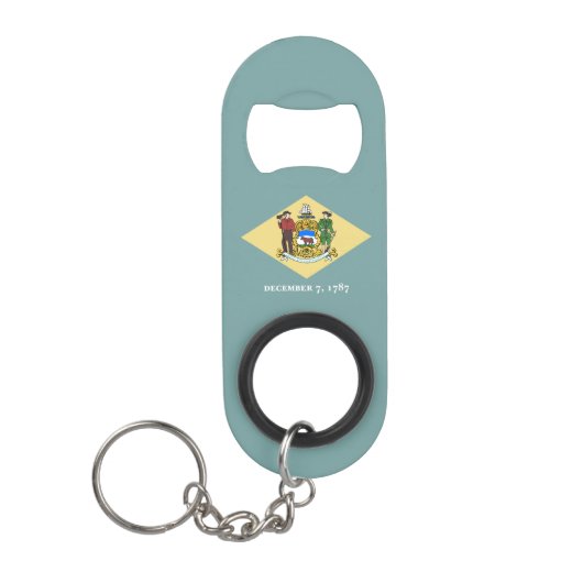 Porte-clé Décapsuleur Drapeau de l'État du Delaware (Devant)