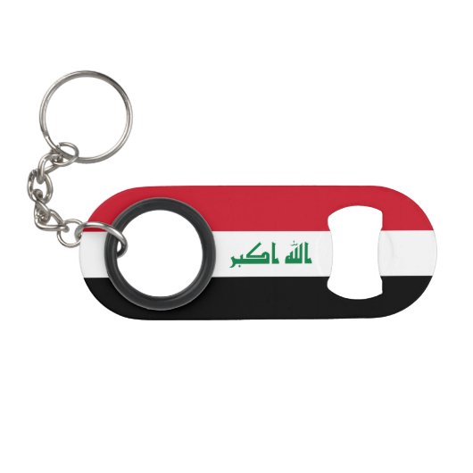 Porte-clé Décapsuleur Drapeau de l'Irak (Devant (Horizontal))