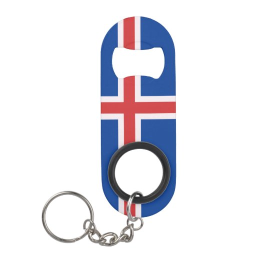 Porte-clé Décapsuleur Drapeau de l'Islande (Devant)