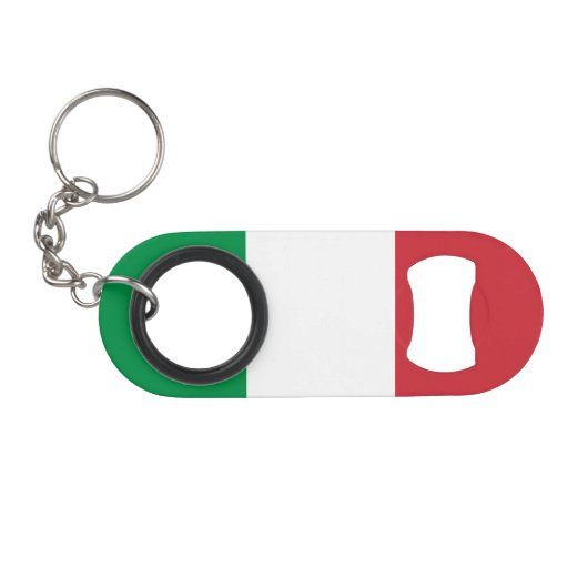 Porte-clé Décapsuleur Drapeau de l'Italie (Devant (Horizontal))