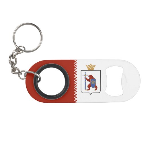 Porte-clé Décapsuleur Drapeau de Mari El (Devant (Horizontal))
