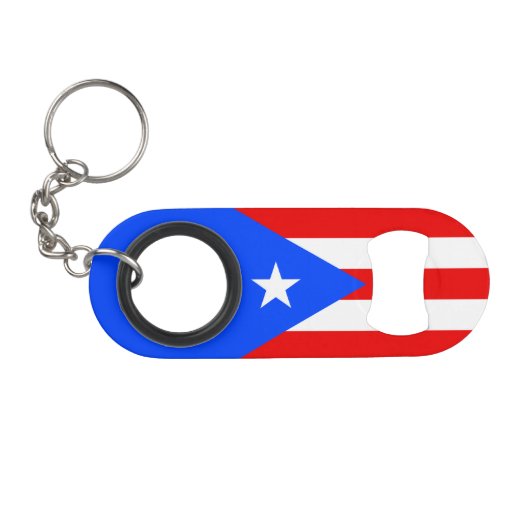 Porte-clé Décapsuleur Drapeau de Porto Rico (Devant (Horizontal))