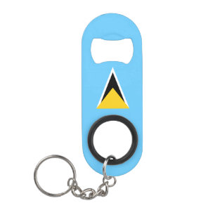 Porte-clé Décapsuleur Drapeau de Sainte-Lucie