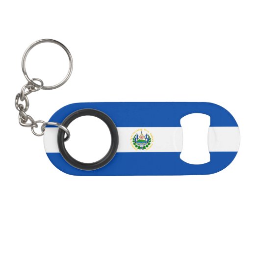 Porte-clé Décapsuleur Drapeau d'El Salvador (Devant (Horizontal))