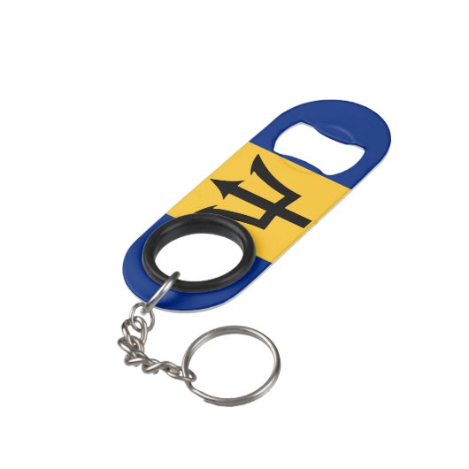 Porte-clé Décapsuleur Drapeau des Barbade (angle arrière)