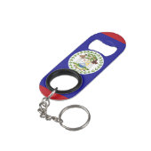 Porte-clé Décapsuleur Drapeau du Belize (angle arrière)