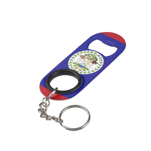 Porte-clé Décapsuleur Drapeau du Belize (angle arrière)