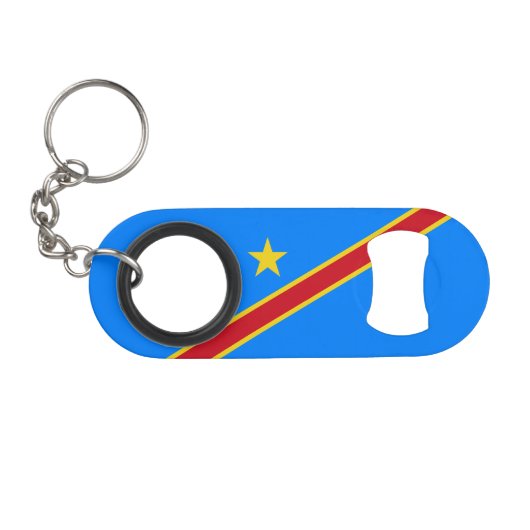Porte-clé Décapsuleur Drapeau du Congo Kinshasa (Devant (Horizontal))