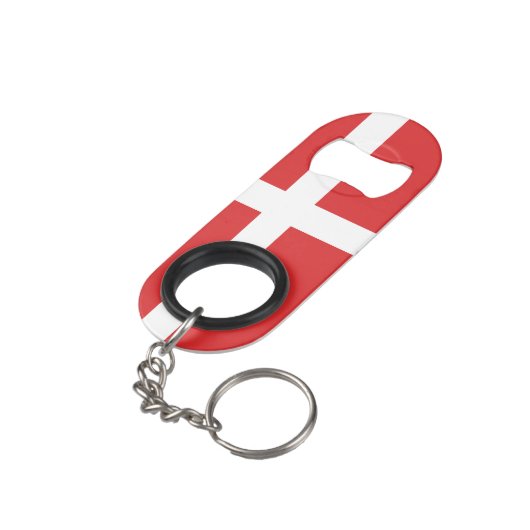 Porte-clé Décapsuleur Drapeau du Danemark (angle arrière)