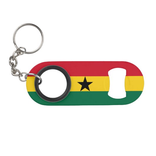 Porte-clé Décapsuleur Drapeau du Ghana (Devant (Horizontal))