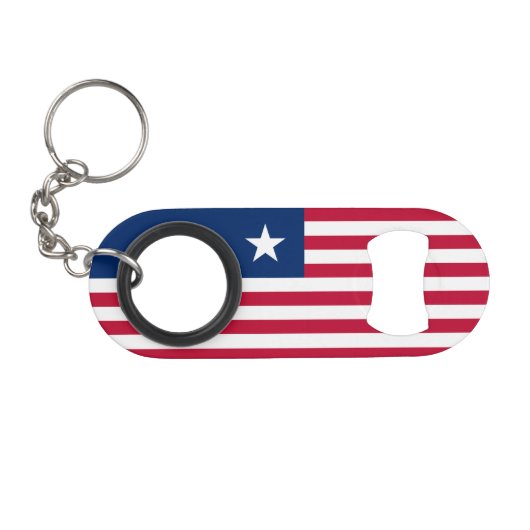 Porte-clé Décapsuleur Drapeau du Liberia (Devant (Horizontal))