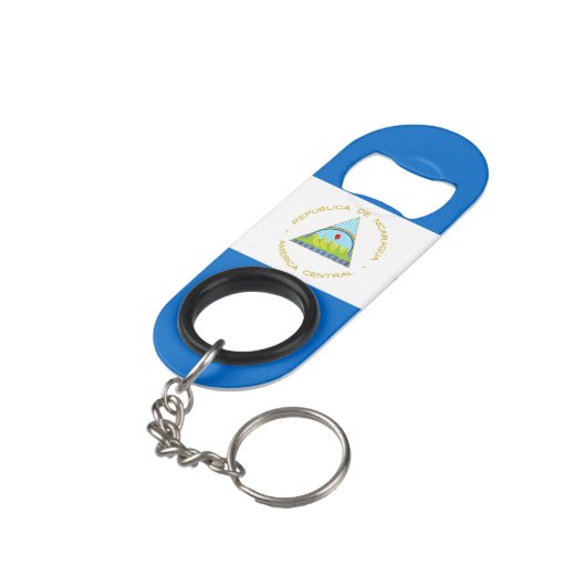 Porte-clé Décapsuleur Drapeau du Nicaragua (angle arrière)