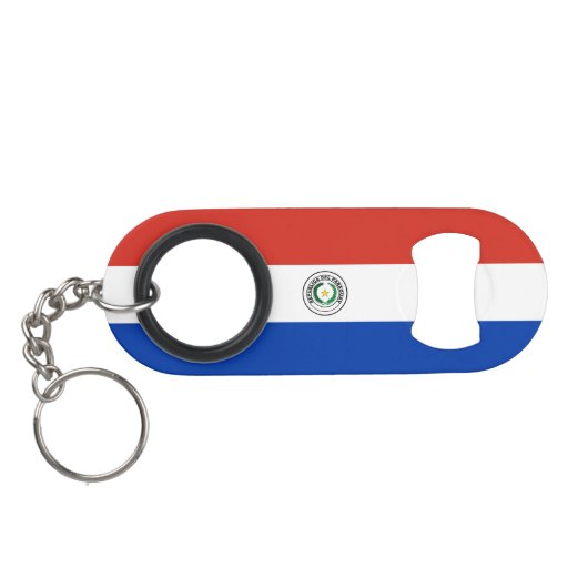 Porte-clé Décapsuleur drapeau du Paraguay (Dos Horizontal)