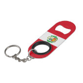 Porte-clé Décapsuleur Drapeau du Pérou (Devant Angle)