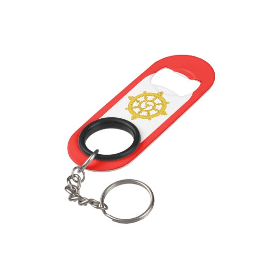 Porte-clé Décapsuleur Drapeau du royaume de Sikkim (angle arrière)