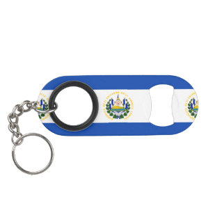 Porte-clé Décapsuleur Drapeau du Salvador, manteau des bras national