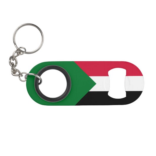 Porte-clé Décapsuleur Drapeau du Soudan (Devant (Horizontal))