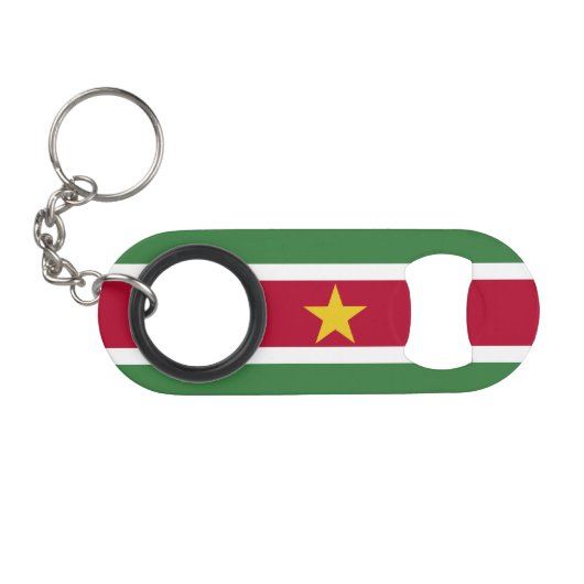 Porte-clé Décapsuleur Drapeau du Suriname (Devant (Horizontal))