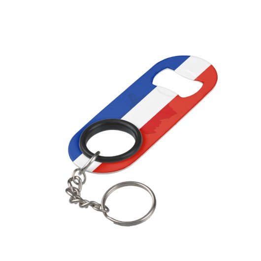 Porte-clé Décapsuleur drapeau français (angle arrière)