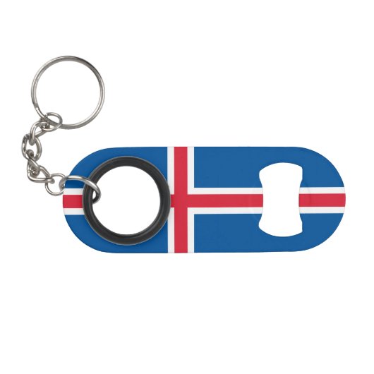 Porte-clé Décapsuleur Drapeau Islande (Devant (Horizontal))