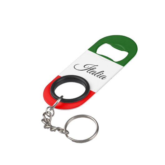 Porte-clé Décapsuleur Drapeau italien (angle arrière)