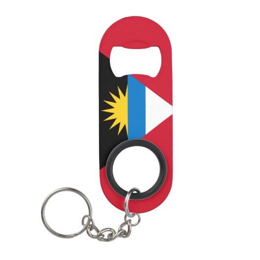 Porte-clé Décapsuleur Drapeau national d'Antigua-et-Barbuda (Devant)