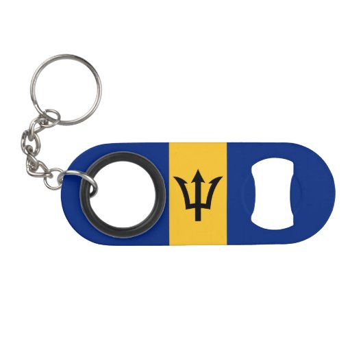 Porte-clé Décapsuleur Drapeau patriotique de la Barbade (Devant (Horizontal))