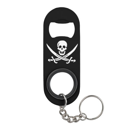 Porte-clé Décapsuleur Drapeau pirate crâne épées croisées (Dos)